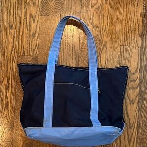 LL Bean Vtg medium toteStylish Navy and Light Blue Tote Bag